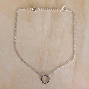 Adina Reyter Big Tiny silver circle necklace